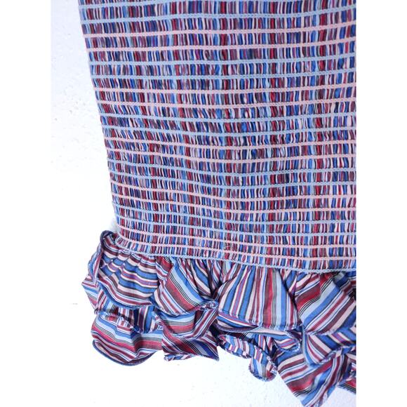 REVOLVE Petersyn Multicolor Sleeveless Square Neck Smocked Ruffle Skirt Set M/L - Picture 11 of 14